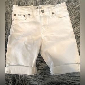 Little boys Polo White Jean shorts